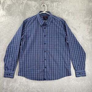UNTUCKit Shirt men's XL Button Up Wrinkle Free Long Sleeve Blue Plaid Cotton